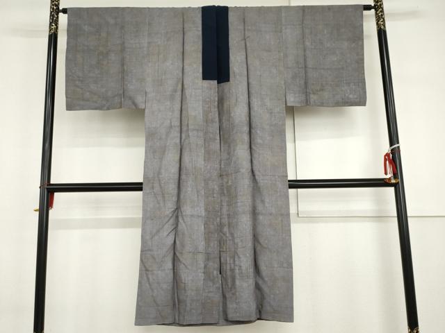 平和屋着物●男性　長襦袢　袷　紬地　手描き　富士山　正絹　逸品　AABI6113cs