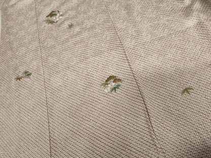 平和屋着物●訪問着　総絞り　刺繍　松竹梅丸文　金糸　正絹　逸品　AABI6114cs