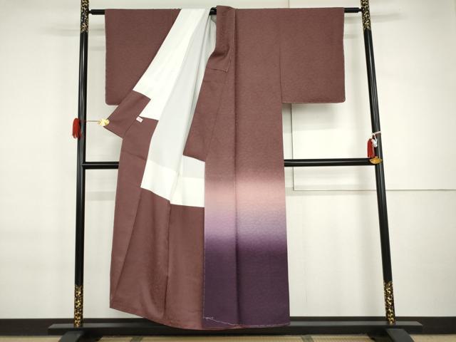 平和屋着物●色留訪問着　皇雅夢衣　桐竹鳳凰文　暈し染め　丹後ちりめん　反端付き　正絹　逸品　AABI6115cs