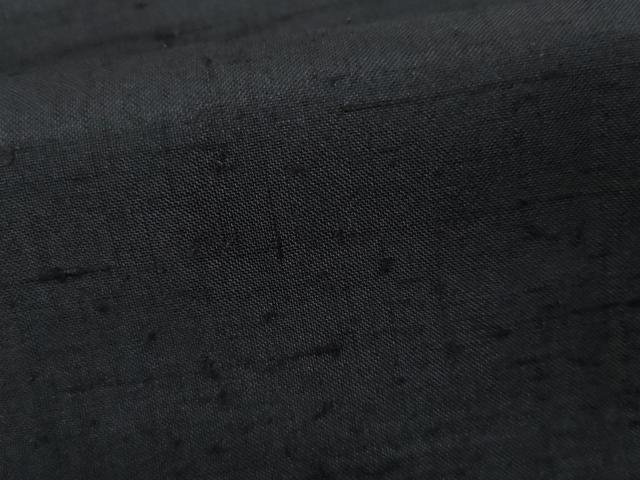 平和屋着物●男性　黒紋付　紬地　正絹　逸品　AABI6118cs