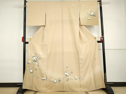 平和屋着物●訪問着　友禅　作家物　枝花文　暈し染め　正絹　逸品　AABI6122cs