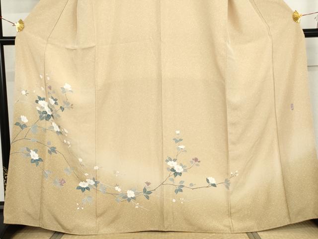 平和屋着物●訪問着　友禅　作家物　枝花文　暈し染め　正絹　逸品　AABI6122cs