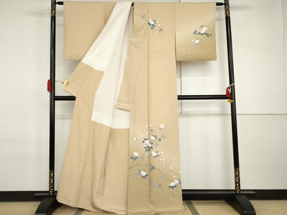 平和屋着物●訪問着　友禅　作家物　枝花文　暈し染め　正絹　逸品　AABI6122cs