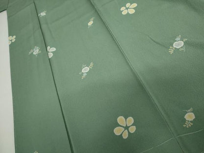 平和屋着物●上質な小紋　舞花文　正絹　逸品　未使用　AABI6124cs