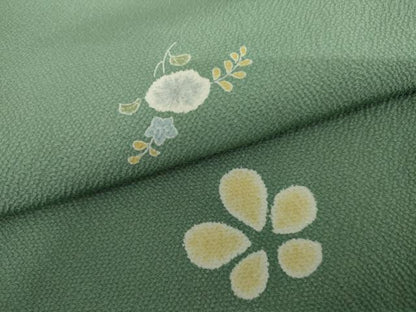 平和屋着物●上質な小紋　舞花文　正絹　逸品　未使用　AABI6124cs