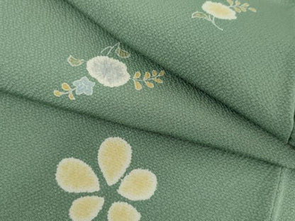 平和屋着物●上質な小紋　舞花文　正絹　逸品　未使用　AABI6124cs