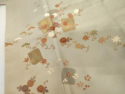 平和屋着物●訪問着　色紙重ね花唐草文　暈し染め　正絹　逸品　AABI6125cs