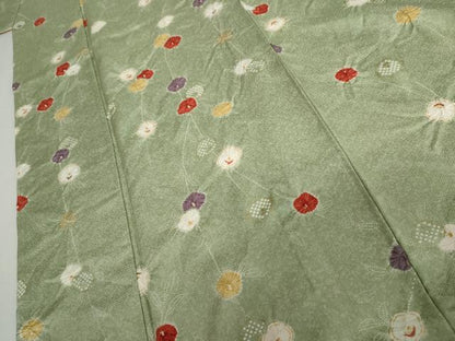 平和屋着物●上質な小紋　絞り　枝花文　金彩　正絹　逸品　未使用　AABI6129cs