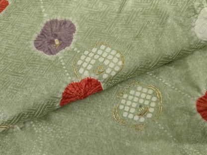 平和屋着物●上質な小紋　絞り　枝花文　金彩　正絹　逸品　未使用　AABI6129cs