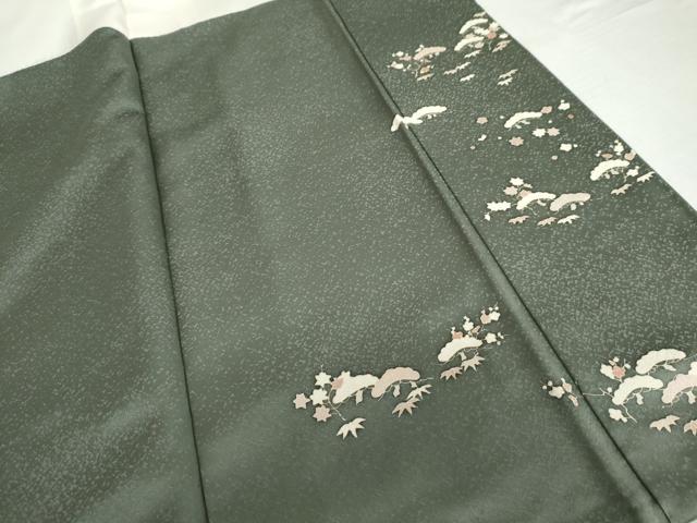 平和屋着物●訪問着　友禅　刺繍　扇面松竹梅文　金糸　金彩　正絹　逸品　AABI6130cs