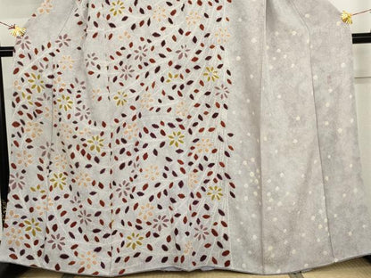 平和屋着物●訪問着　作家物　満夫　枝花文　三越扱い　正絹　逸品　AABI6133cs