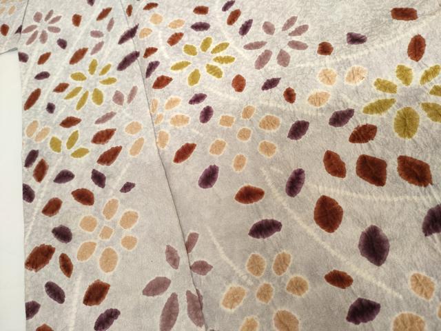 平和屋着物●訪問着　作家物　満夫　枝花文　三越扱い　正絹　逸品　AABI6133cs