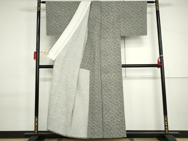 平和屋着物▽上質な小紋　単衣　型染め　飛鶴文　正絹　逸品　未使用　AABI6134cs