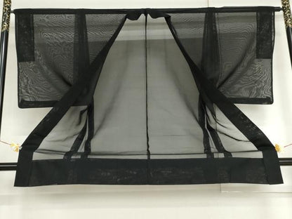 平和屋着物▽男性　羽織　スリーシーズン　春夏秋　塵除け　黒地　正絹　逸品　AABI6138cs
