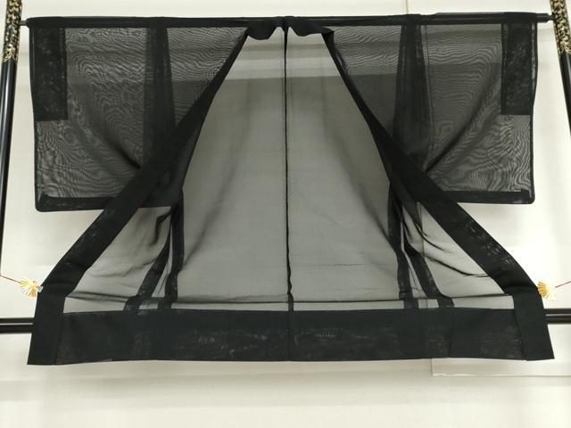 平和屋着物▽男性　羽織　スリーシーズン　春夏秋　塵除け　黒地　正絹　逸品　AABI6138cs