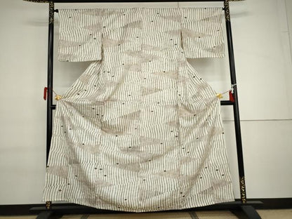 平和屋着物▽小紋　単衣　舞菱文　洗える着物　AABI6140cs