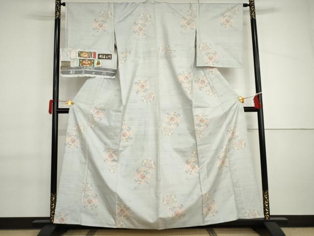 平和屋着物▽都喜ヱ門　本場大島紬　単衣　白大島　9マルキ　伊万里の詩　藤絹織物謹製　証紙付き　正絹　逸品　未使用　AABI6146cs