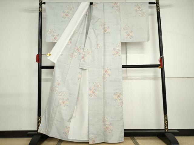 平和屋着物▽都喜ヱ門　本場大島紬　単衣　白大島　9マルキ　伊万里の詩　藤絹織物謹製　証紙付き　正絹　逸品　未使用　AABI6146cs