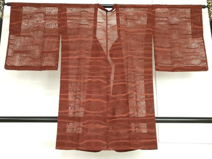 平和屋着物▽道行コート　スリーシーズン　春夏秋　塵除け　霞紋紗　正絹　逸品　AABI6152cs