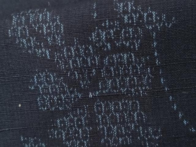 平和屋着物▽上質な紬　単衣　枝花文　正絹　逸品　AABI6154cs