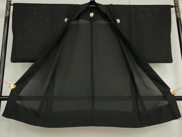 平和屋着物▽男性　黒紋付　羽織　スリーシーズン　春夏秋　塵除け　正絹　逸品　AABI6160cs