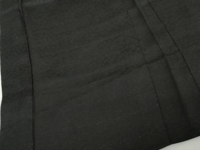 平和屋着物▽羽織　スリーシーズン　春夏秋　塵除け　葉尽くし　黒地　正絹　逸品　AABI6161cs