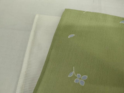 平和屋着物▽小紋　単衣　草花文　洗える着物　AABI6165cs