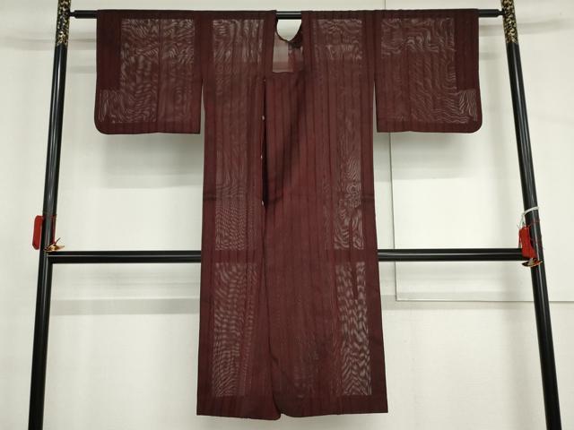 平和屋着物▽道行コート　スリーシーズン　春夏秋　塵除け　縞　正絹　逸品　AABI6168cs