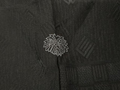 平和屋着物▽訪問着　単衣　粋人舎　源氏香横段文　暈し染め　黒地　反端付き　正絹　逸品　AABI6172cs
