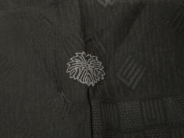 平和屋着物▽訪問着　単衣　粋人舎　源氏香横段文　暈し染め　黒地　反端付き　正絹　逸品　AABI6172cs