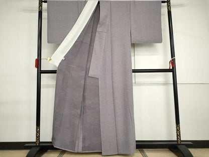 平和屋着物▽江戸小紋　単衣　南天枝葉文　正絹　逸品　AABI6177cs