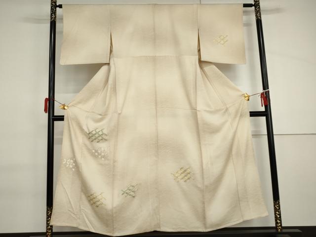 平和屋着物▽訪問着　単衣　駒刺繍　芝に七宝　暈し染め　正絹　逸品　AABI6180cs