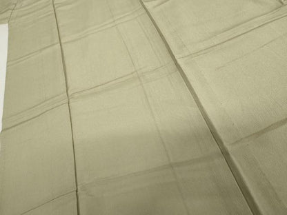 平和屋着物▽上質な色無地　単衣　若芽色　正絹　逸品　AABI6182cs