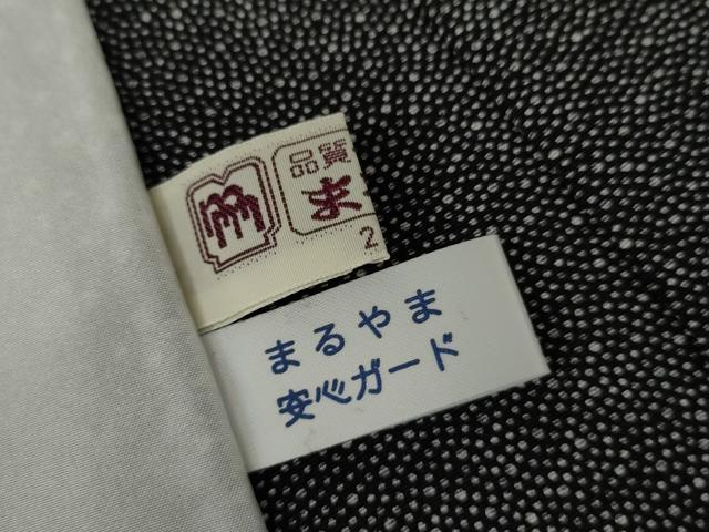 平和屋着物▽江戸小紋　単衣　花菱文　黒地　まるやま扱い　正絹　逸品　AABI6184cs
