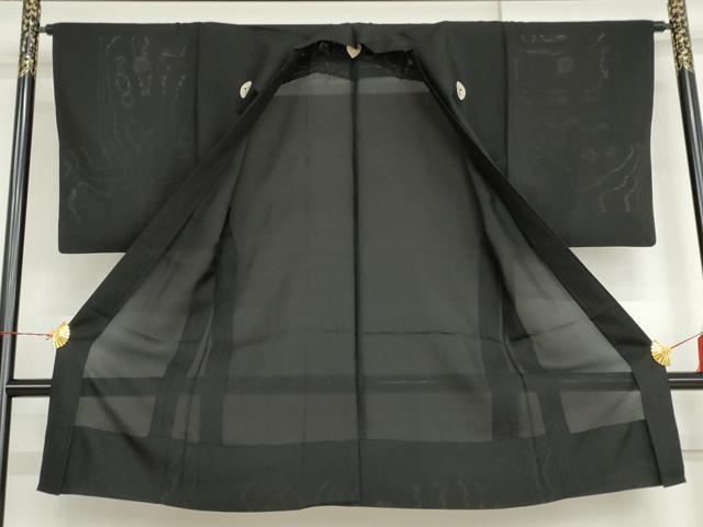 平和屋着物▽男性　黒紋付　長羽織　スリーシーズン　春夏秋　塵除け　正絹　逸品　AABI6189cs