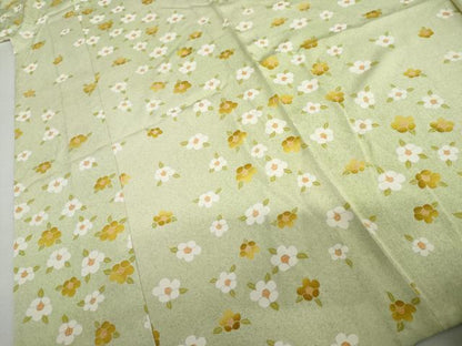 平和屋着物▽上質な小紋　単衣　草花文　椿　暈し染め　正絹　逸品　AABI6198cs