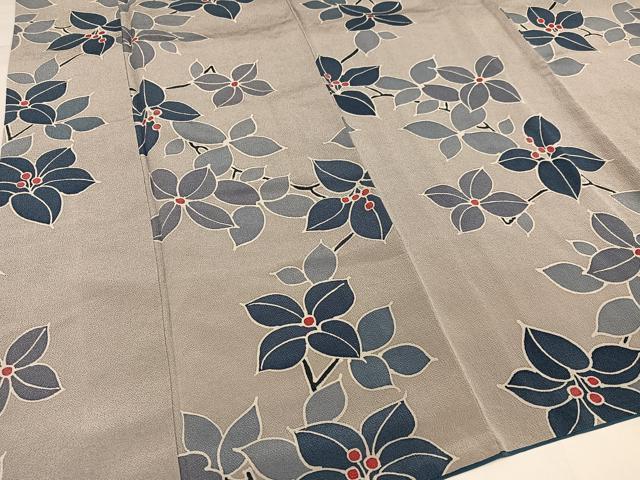 平和屋着物●上質な小紋　枝花文　正絹　逸品　AABI6202ph