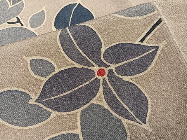 平和屋着物●上質な小紋　枝花文　正絹　逸品　AABI6202ph