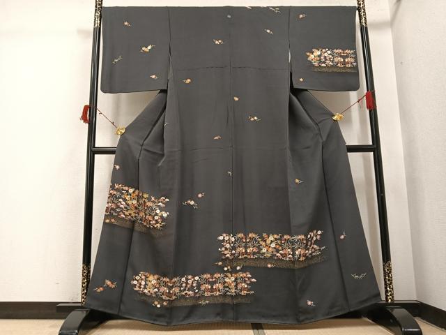 平和屋着物●訪問着　友禅　草花文　金彩　正絹　逸品　AABI6203ph