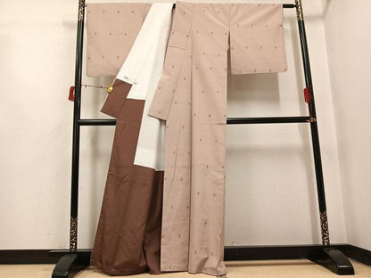 平和屋着物●上質な紬　アルファベット　正絹　逸品　AABI6212ph