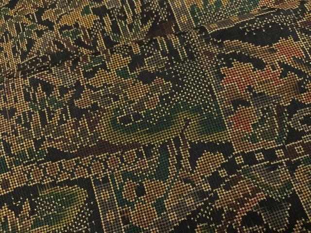 平和屋着物●本場大島紬　一元絣　草木文　証紙付き　正絹　逸品　AABI6215ph