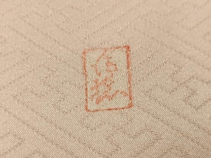 平和屋着物●十日町老舗ブランド　吉澤友禅　吾妻徳穂　訪問着　駒刺繍　舞扇枝花文　暈し染め　正絹　逸品　AABI6216ph