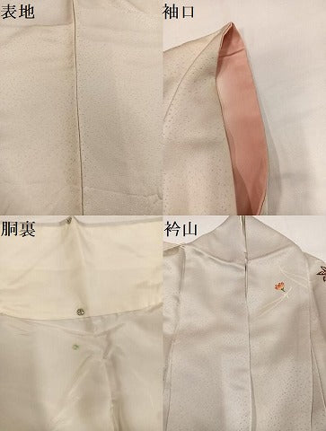 平和屋着物●訪問着　友禅　作家物　雄策　刺繍　吹き寄せ文　正絹　逸品　AABI6217ph