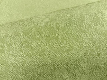 平和屋着物●上質な色無地　唐草地紋　若菜色　正絹　逸品　AABI6220ph