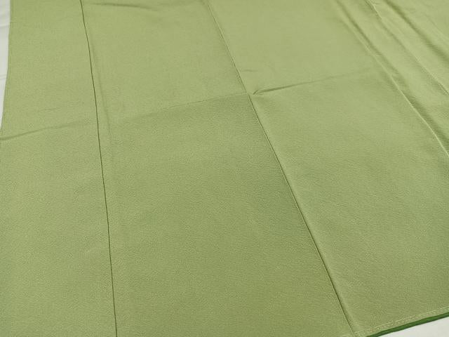 平和屋着物●上質な色無地　柳茶色　正絹　逸品　AABI6222ph