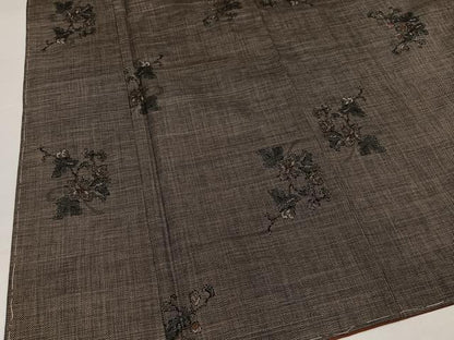 平和屋着物●本場大島紬　カタス9マルキ　枝花文　正絹　逸品　未使用　AABI6225ph