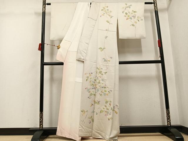 平和屋着物●訪問着　枝花文　正絹　逸品　AABI6226ph