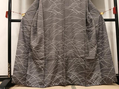 平和屋着物●訪問着　紬地　駒刺繍　ろうけつ染め　露芝文　正絹　逸品　AABI6227ph