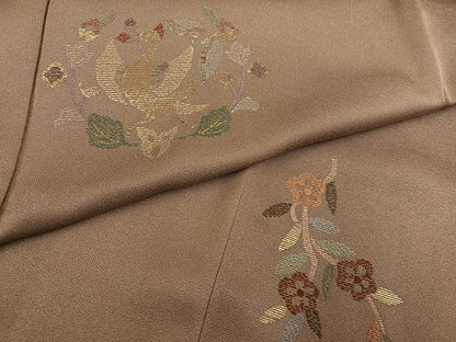 平和屋着物●訪問着　竹屋町刺繍　更紗飛鳥文　金彩　正絹　逸品　AABI6228ph