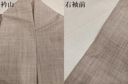 平和屋着物●訪問着　紬地　刺繍　群れ鶴　金彩　正絹　逸品　AABI6229ph